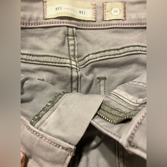 ANTHROPOLOGIE HEI HEI GREY STRETCH COTTON SLIM FIT UTILITY CARGO PANTS SZ 26 - Picture 5 of 9